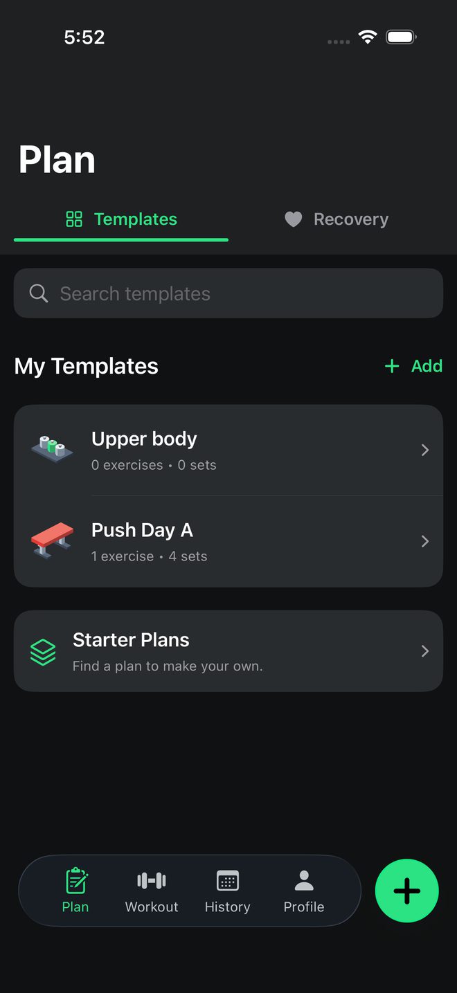 The same Plan tab in the Neon Grind theme.
